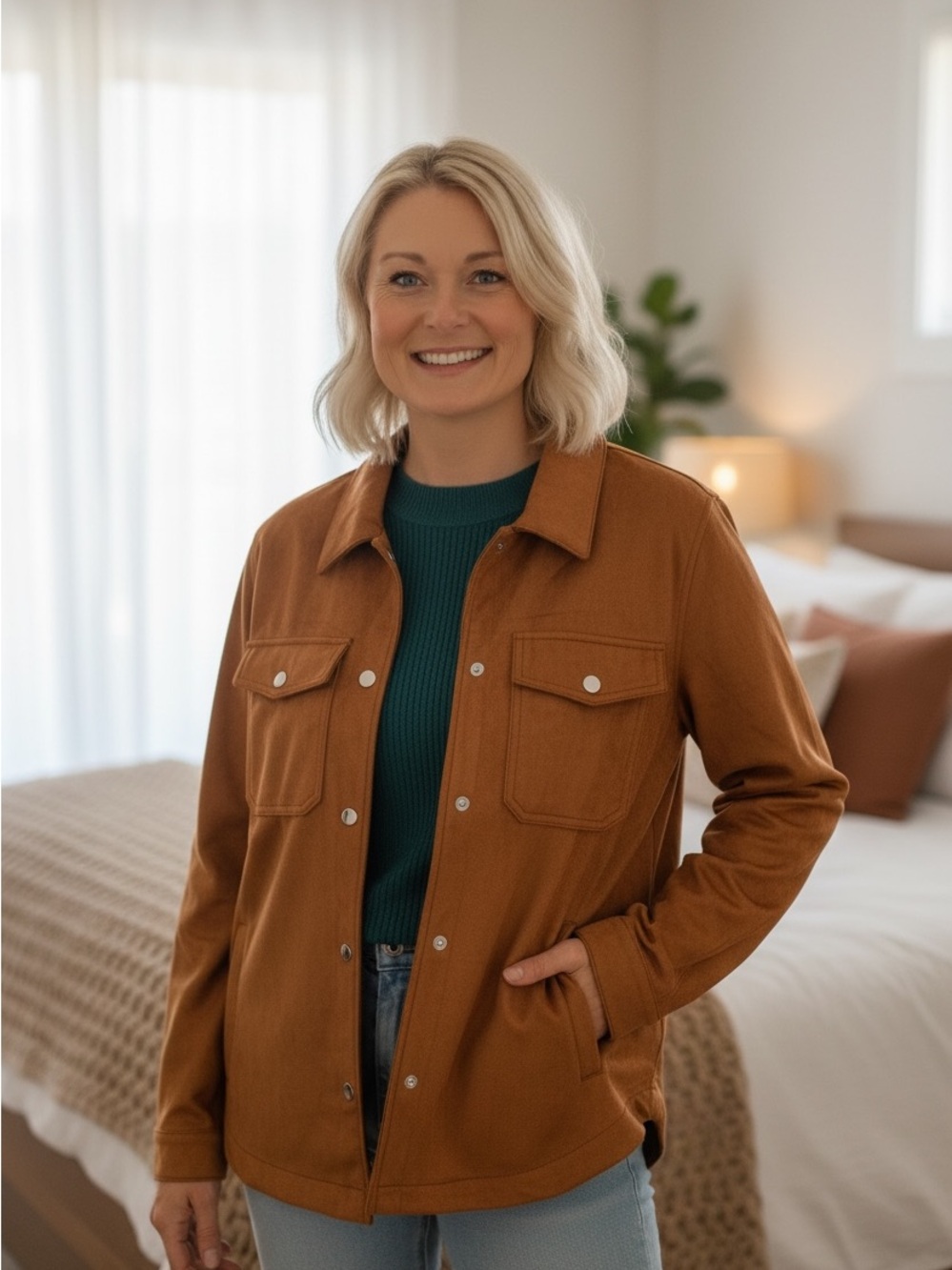 Women's Utility Jacket with Button Front